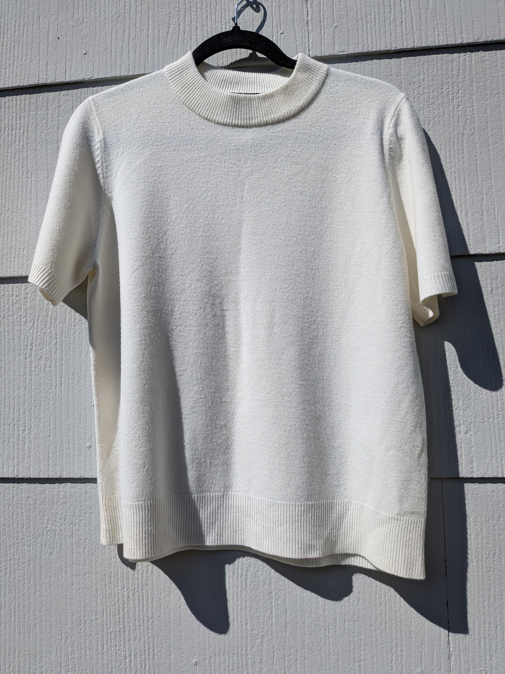 Women's Sag Harbor Cream Short Sleeve Knit Top